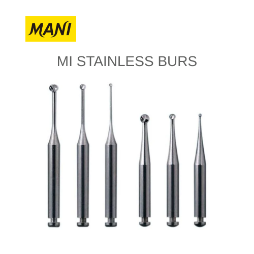 MANI MI STAINLESS BURS, PACK OF 6